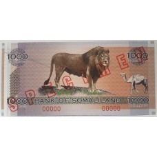 SOMALILAND 2006 . ONE THOUSAND 1,000  SHILLINGS BANKNOTE . SPECIMEN